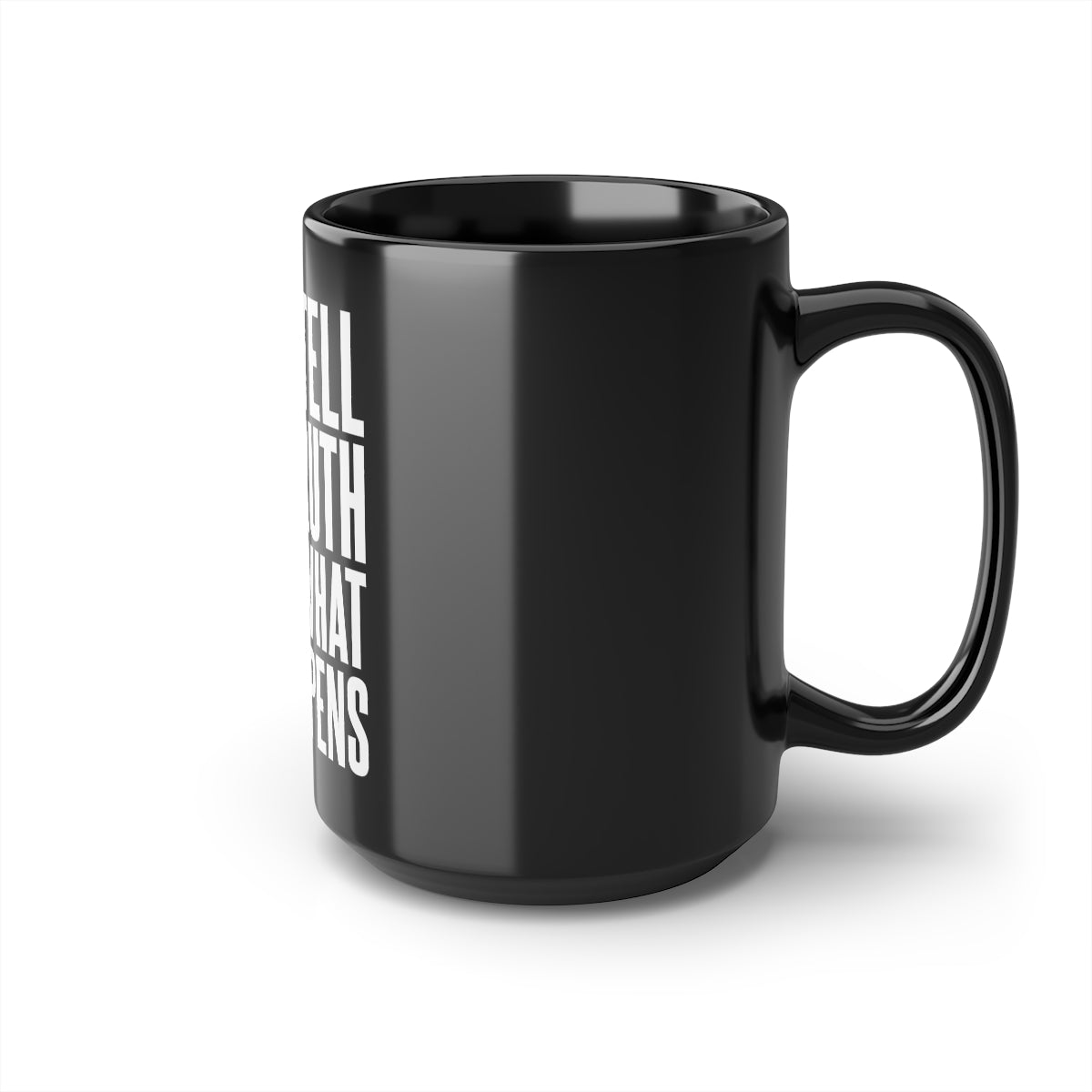 12oz Black/ Bronze Brand Handle Mug