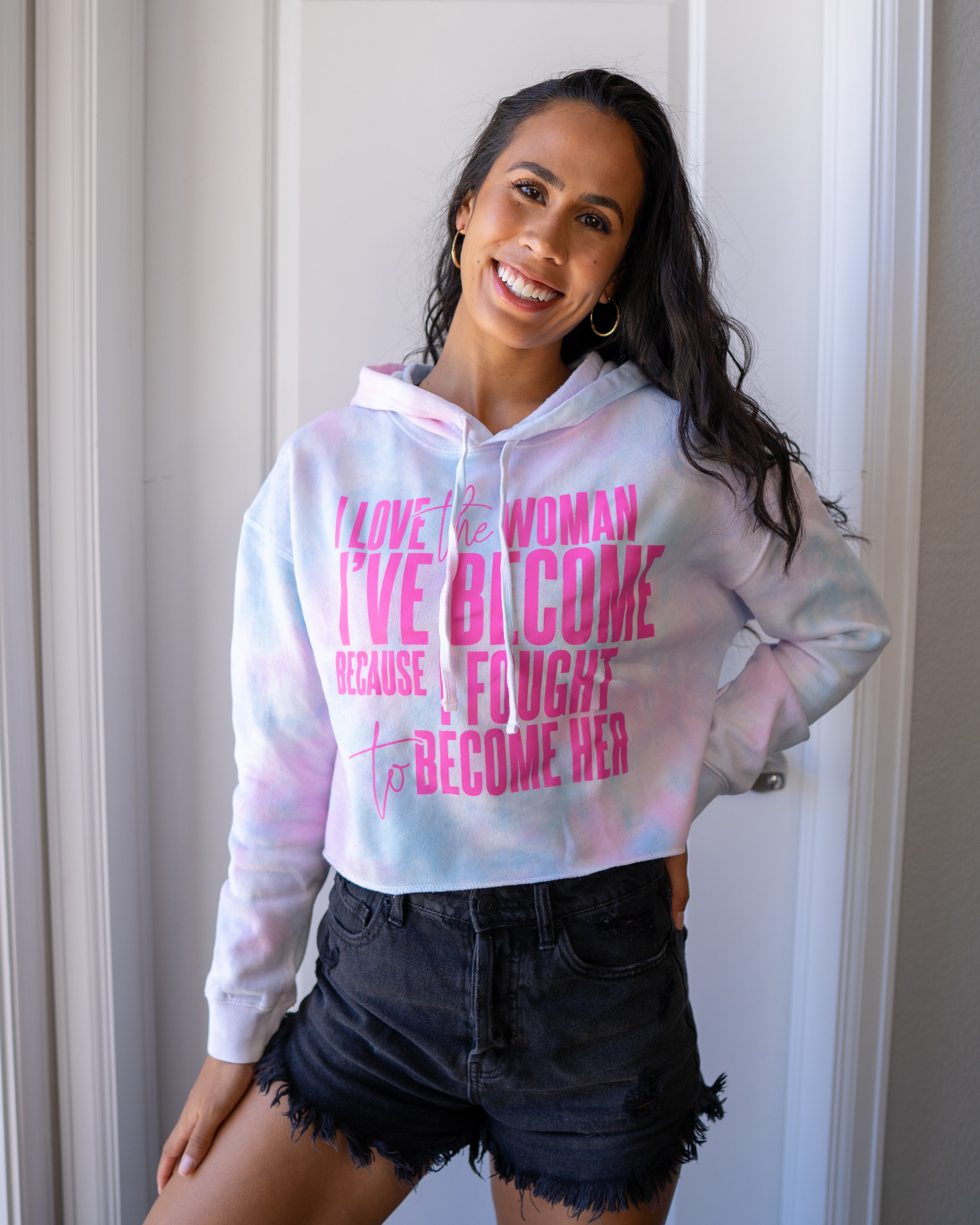 Graphic crop cheap top hoodie