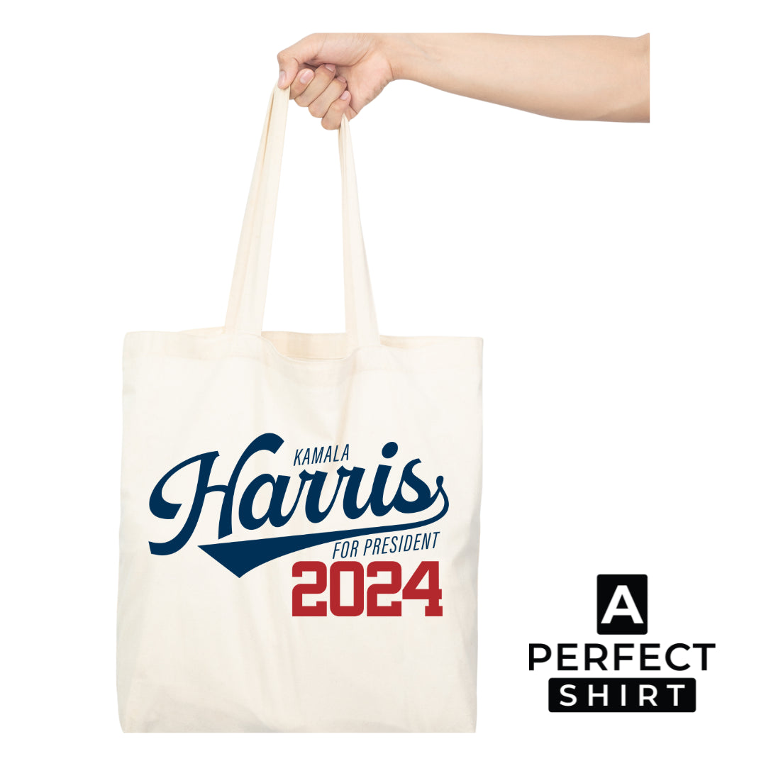 Kamala Harris For President 2024 Cotton Canvas Tote Bag-clothing and culture-shop here at-A Perfect Shirt